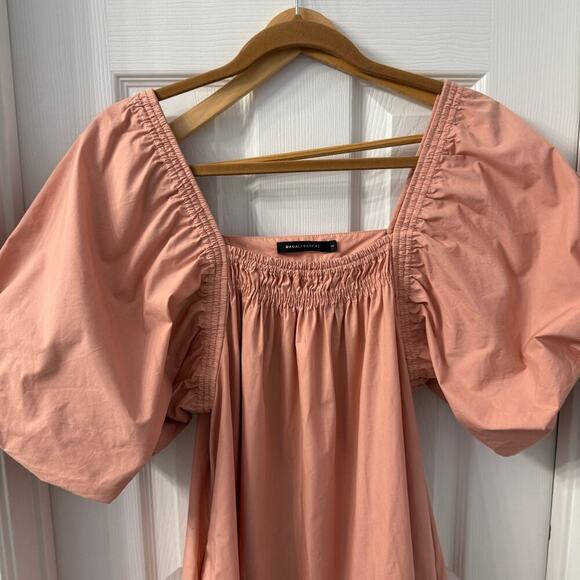 Anthropologie- Magali Pascal Puff-Sleeved Tunic Dress Size S Boho Romantic - Picture 4 of 6